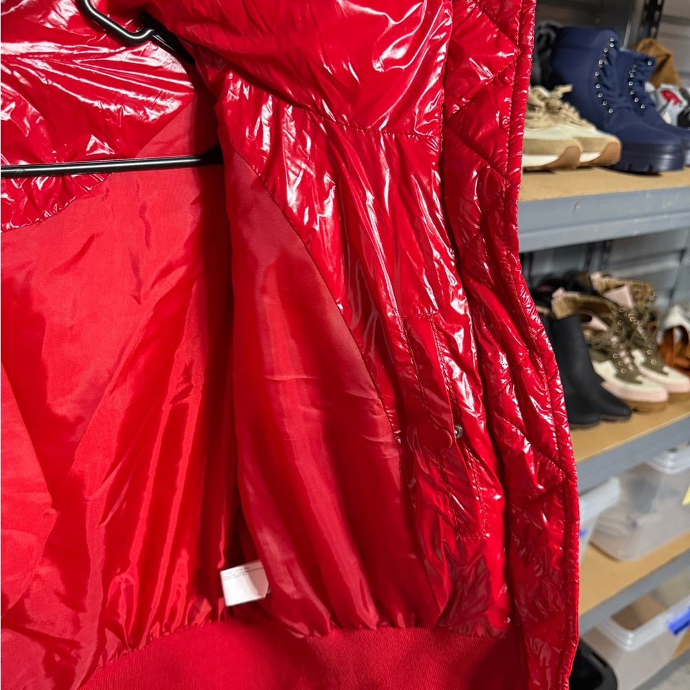 Primark Shiny Red Puffer Jacket View 6